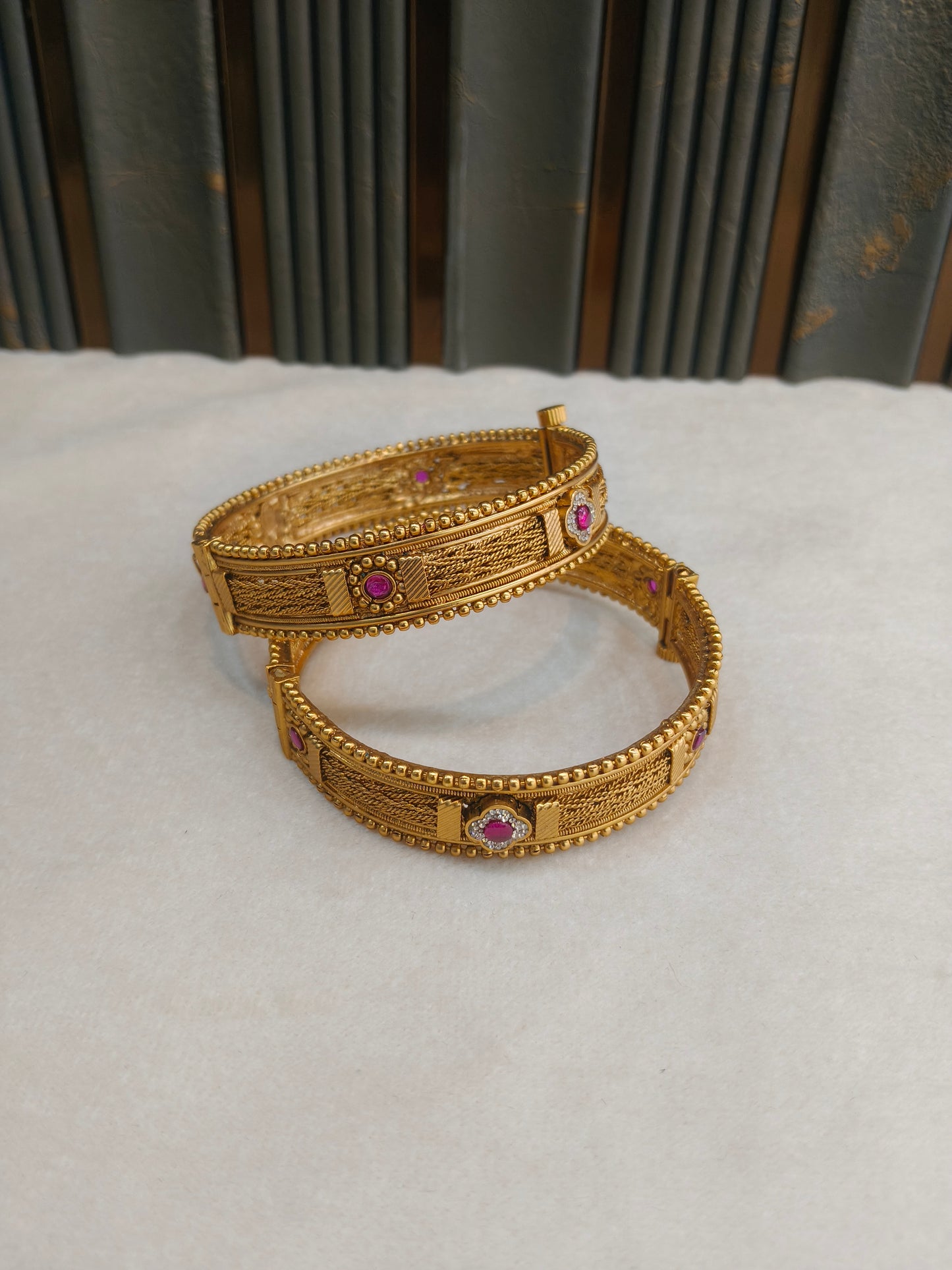 Indian bangles Traditional bollywood jewelry Ruby Piya Gold bangles