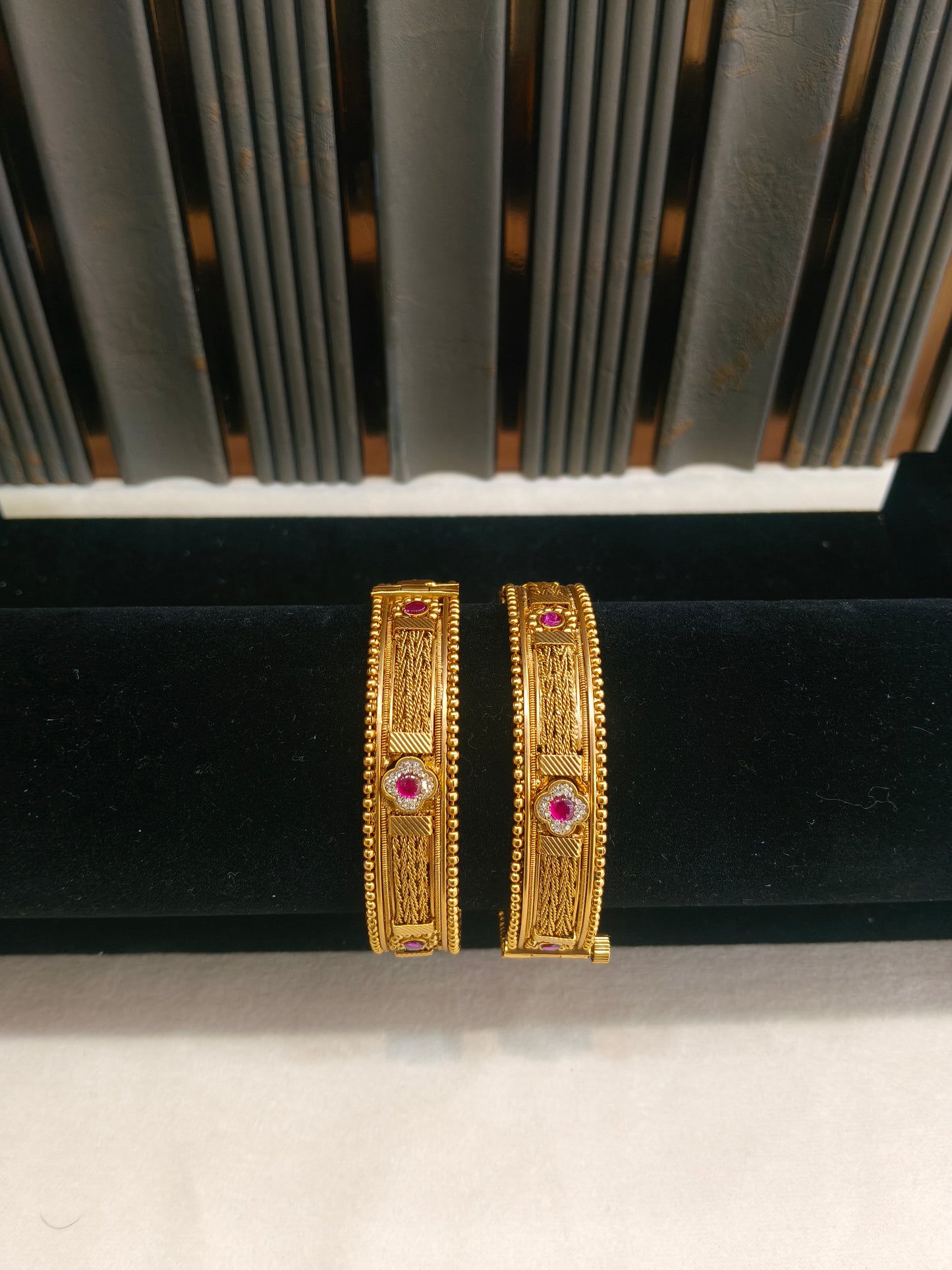 Indian bangles Traditional bollywood jewelry Ruby Piya Gold bangles