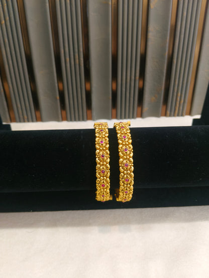 Indian bangles Traditional bollywood jewelry Ruby Pika Gold bangles