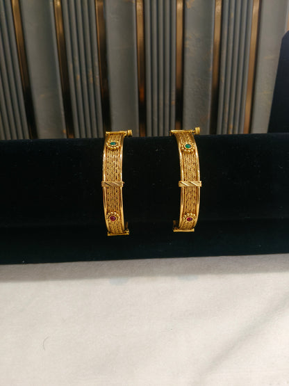 Indian bangles Traditional bollywood jewelry Ruby Green Amara Gold bangles