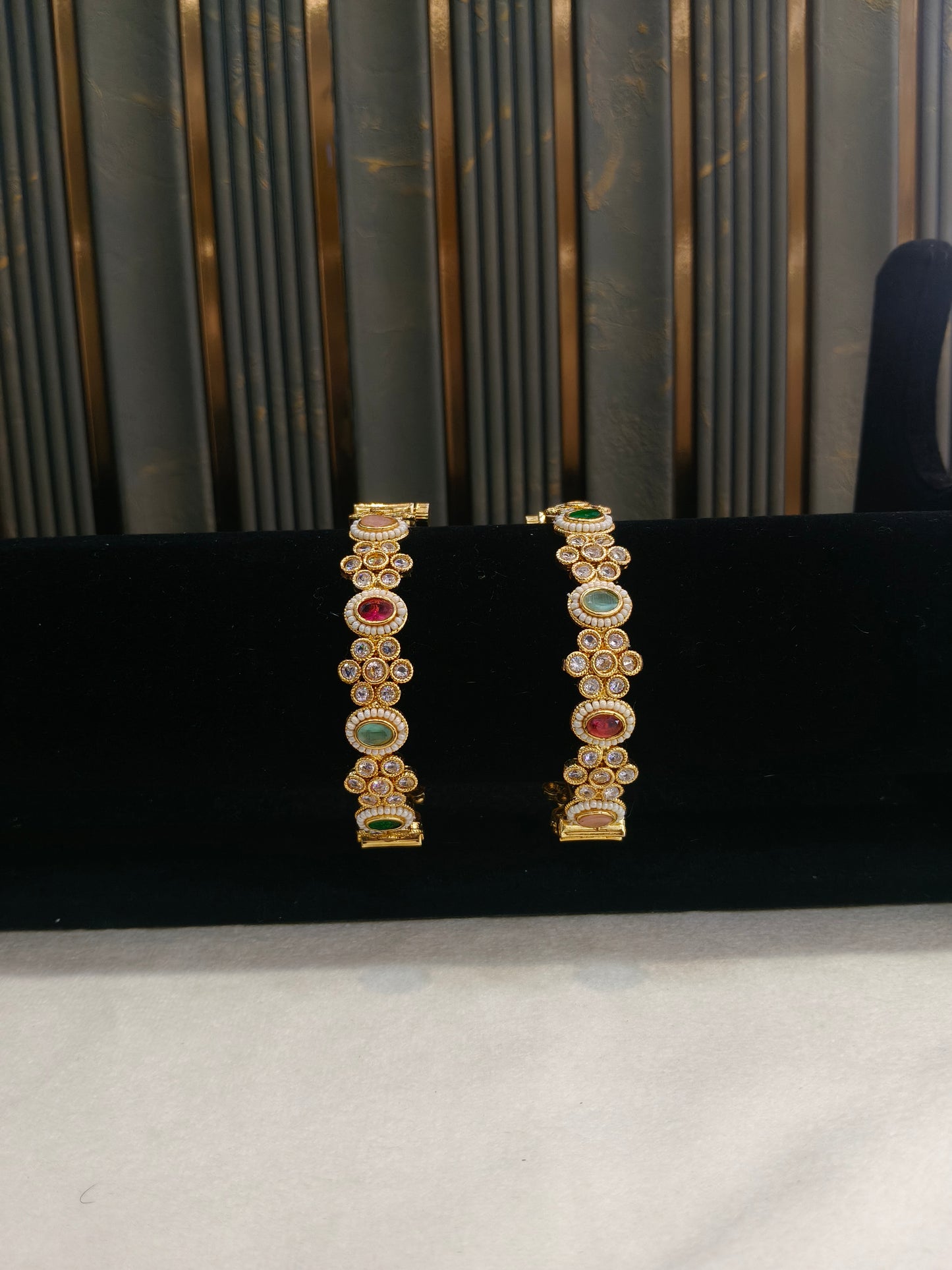 Indian bangles Traditional bollywood jewelry Multicolor Azra Gold bangles