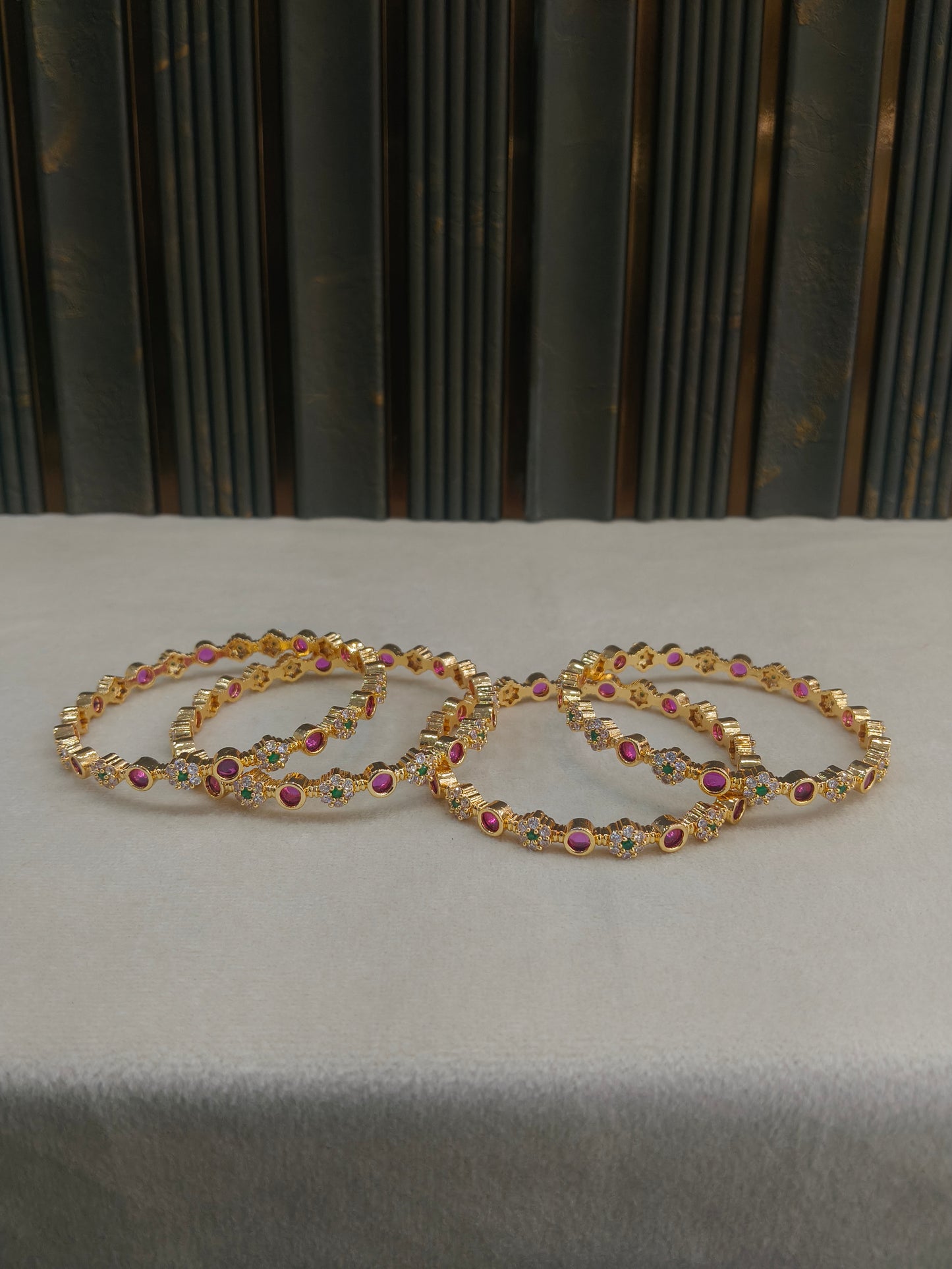 Indian bangles Traditional bollywood jewelry Ruby Green Antique CZ Stone Monna bangles