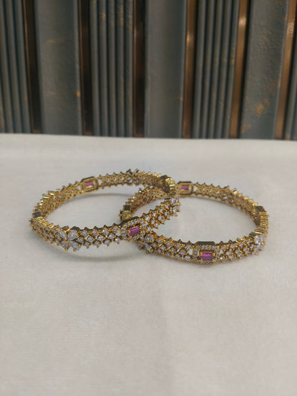 Indian bangles Traditional bollywood jewelry Ruby Green Antique CZ Stone Janet bangles