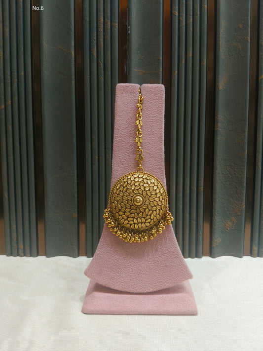 Gold polki Tikka Jewellery Indian Niram Headpiece Jewellery