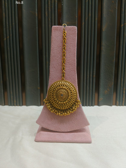 Gold polki Tikka Jewellery Indian Niram Headpiece Jewellery