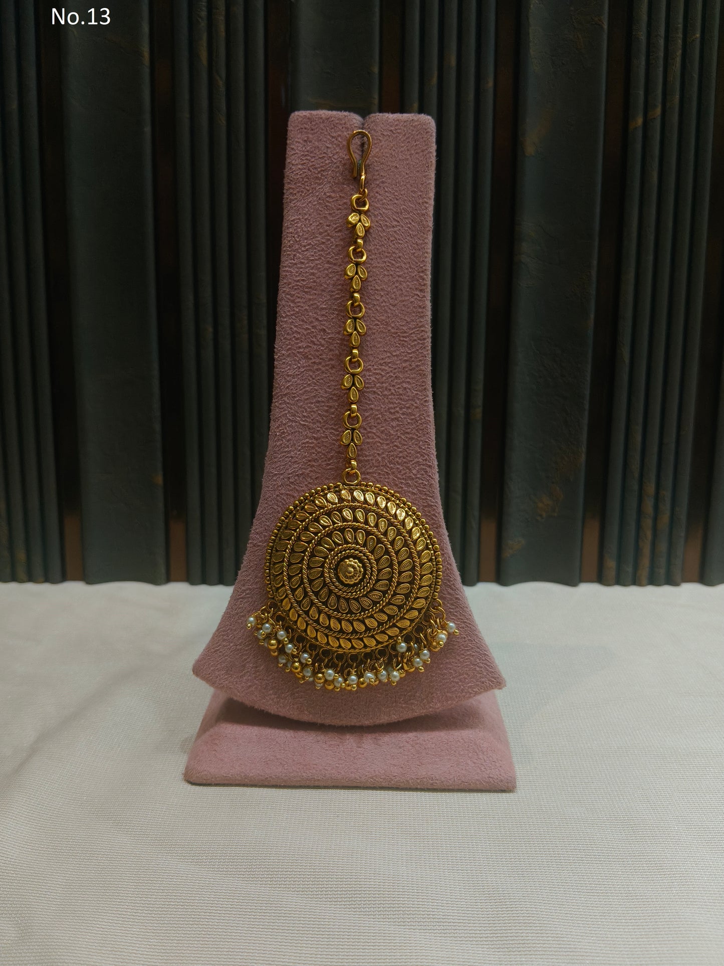 Gold polki Tikka Jewellery Indian Niram Headpiece Jewellery