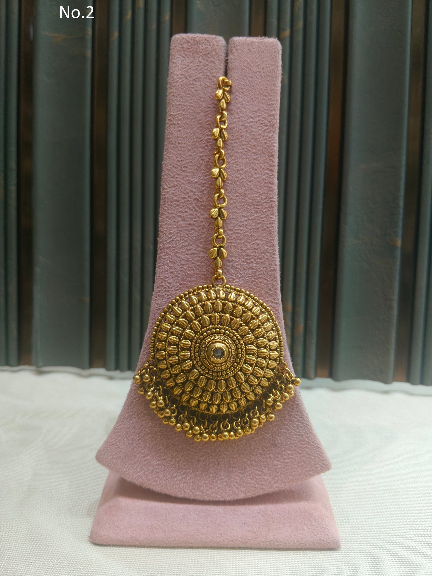 Gold polki Tikka Jewellery Indian Niram Headpiece Jewellery
