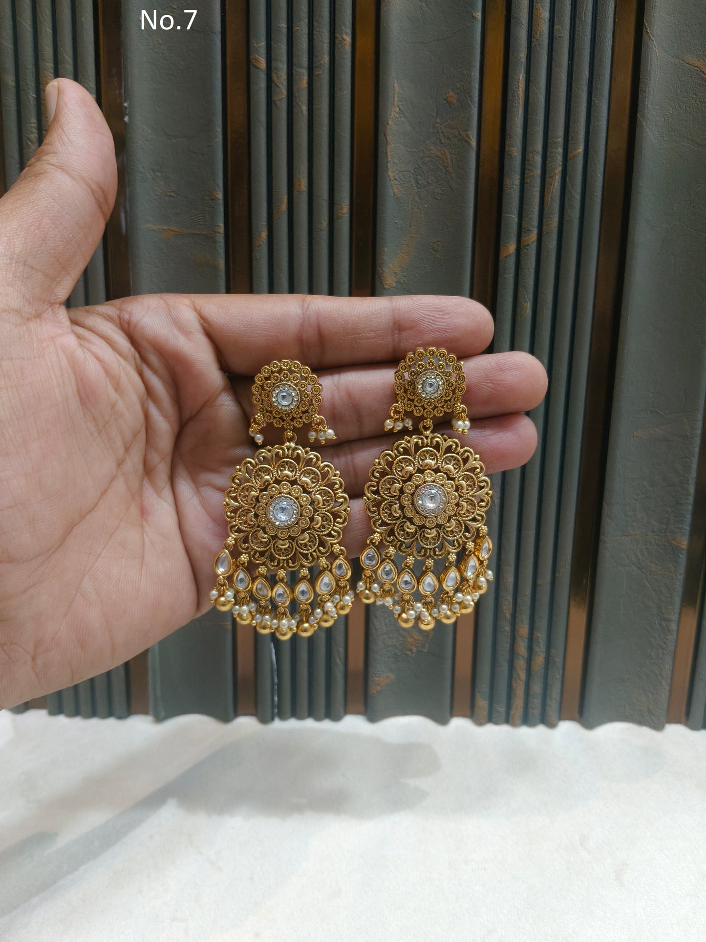 Gold Polki niha Earrings