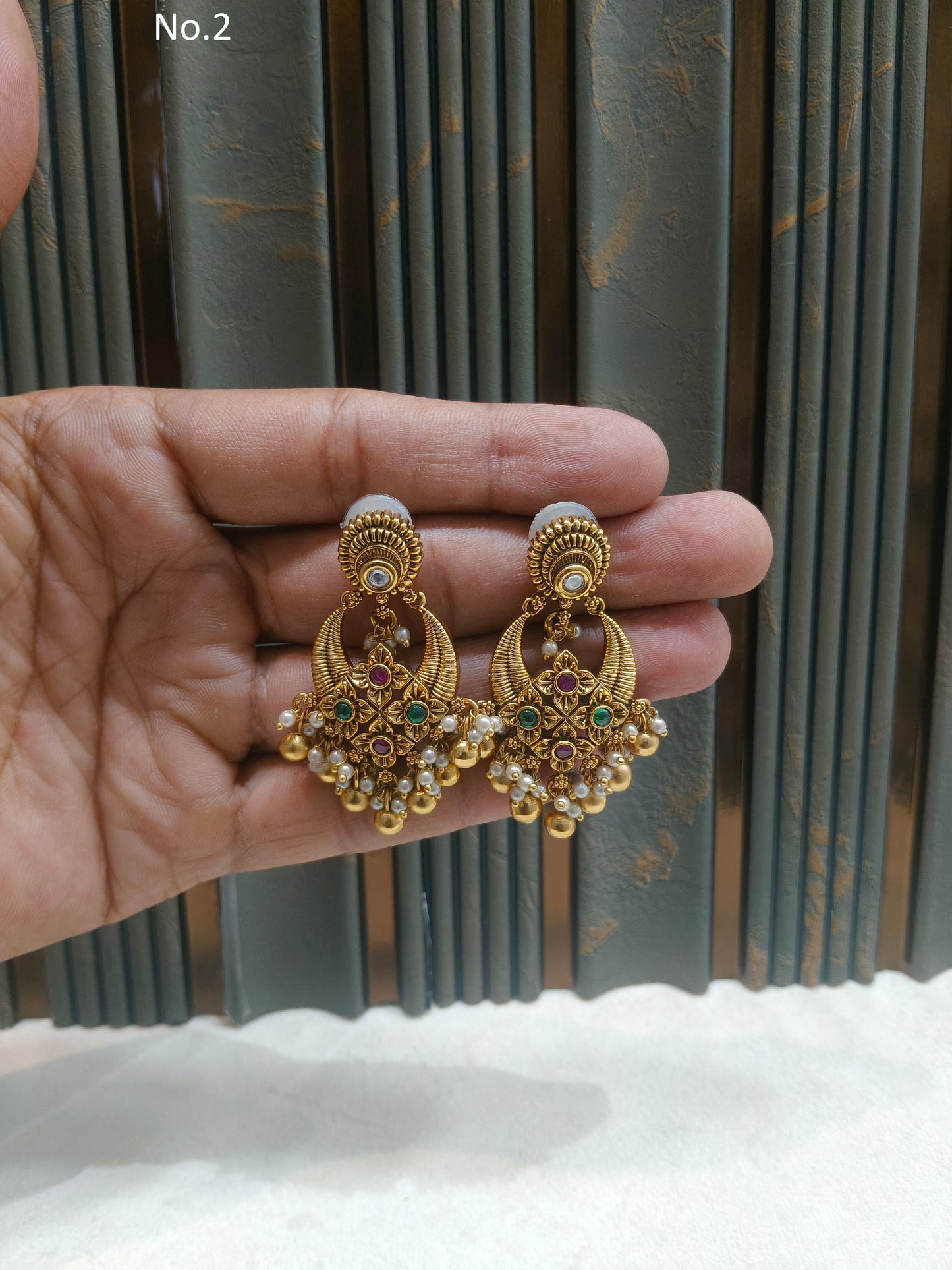Gold Polki niha Earrings