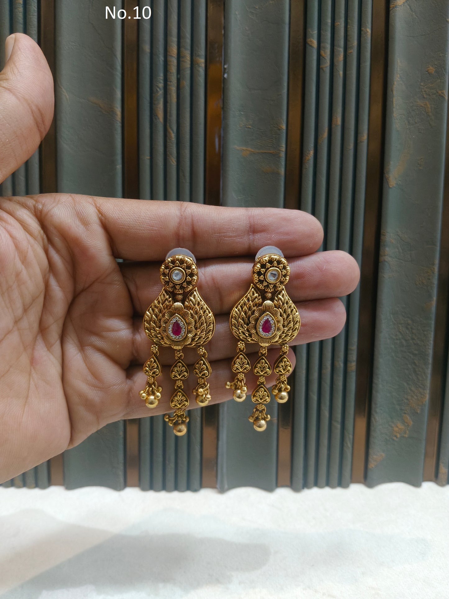 Gold Polki niha Earrings