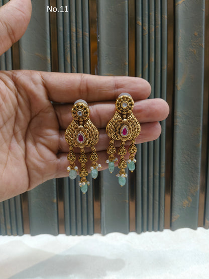 Gold Polki niha Earrings