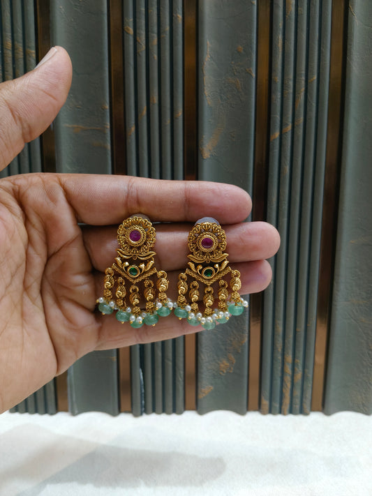 Gold Polki niha Earrings