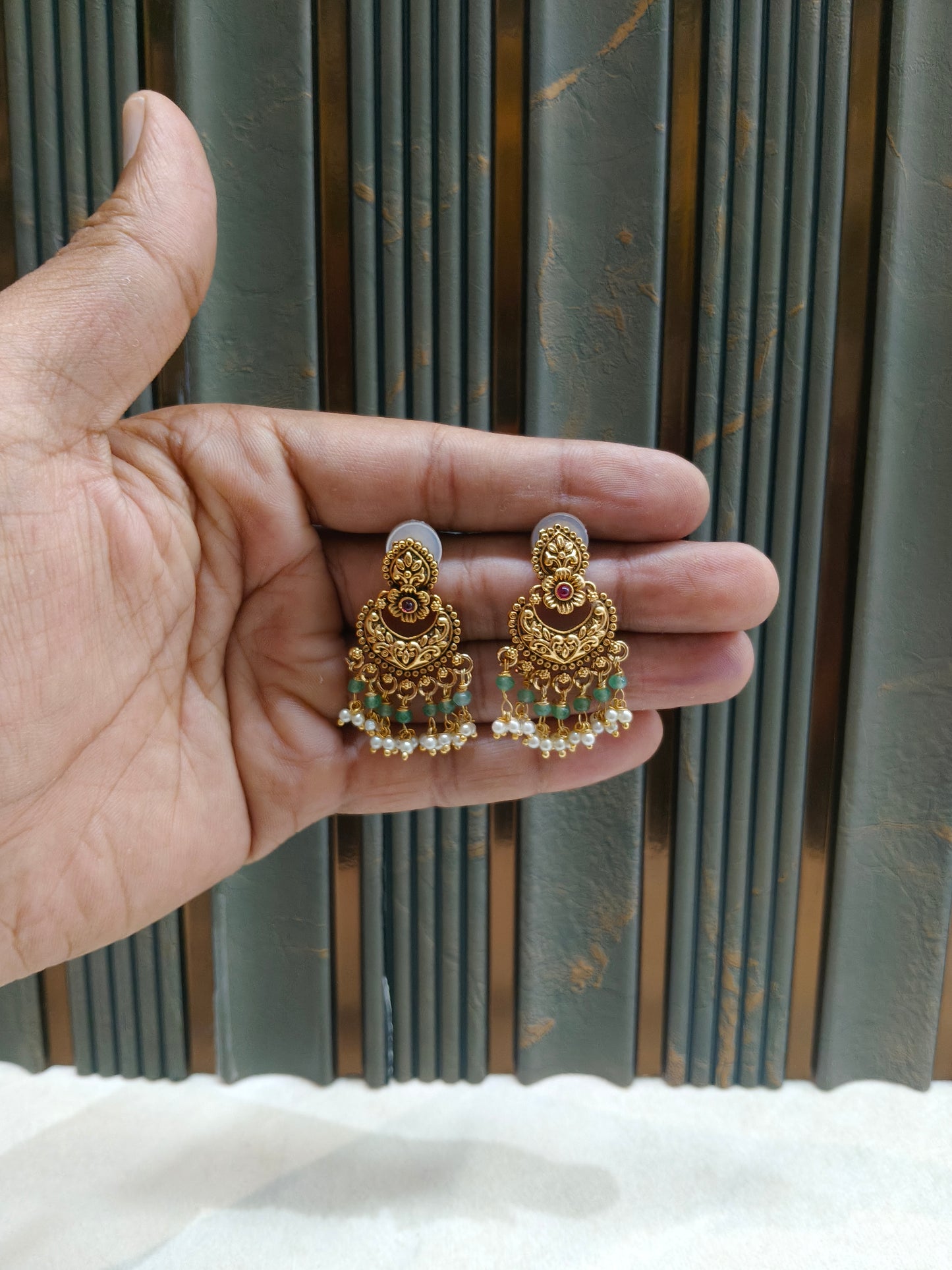 Gold Polki niha Earrings