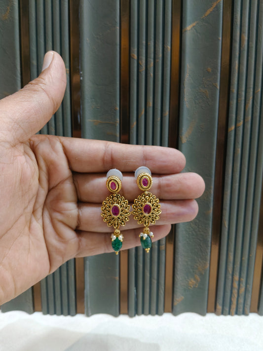 Gold Polki niha Earrings