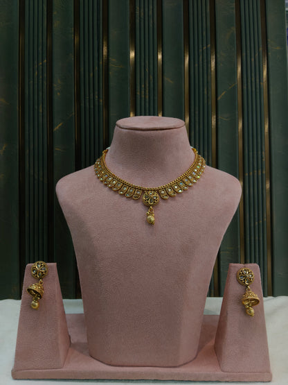 Gold Polki Necklace Jewellery Mansi Set