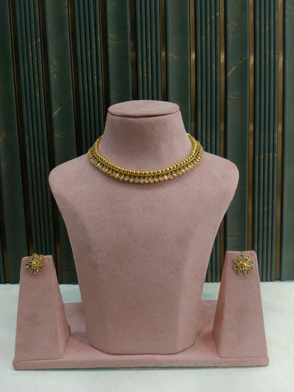Gold Polki Necklace Jewellery Mansi Set