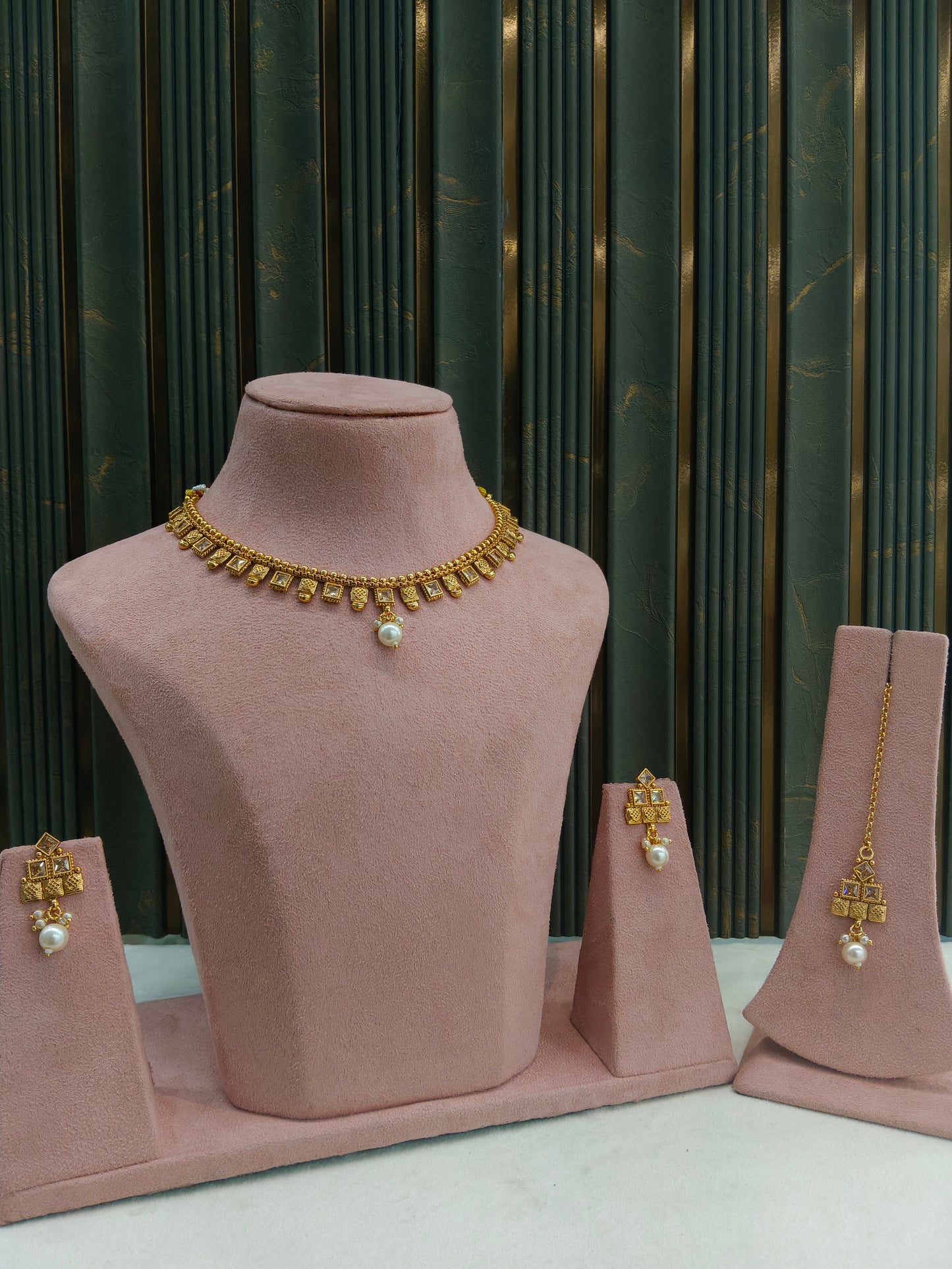 Gold Polki Necklace Jewellery Mansi Set