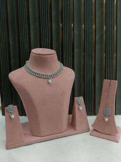 Silver necklace Set/ Silver set Anju Jewellery