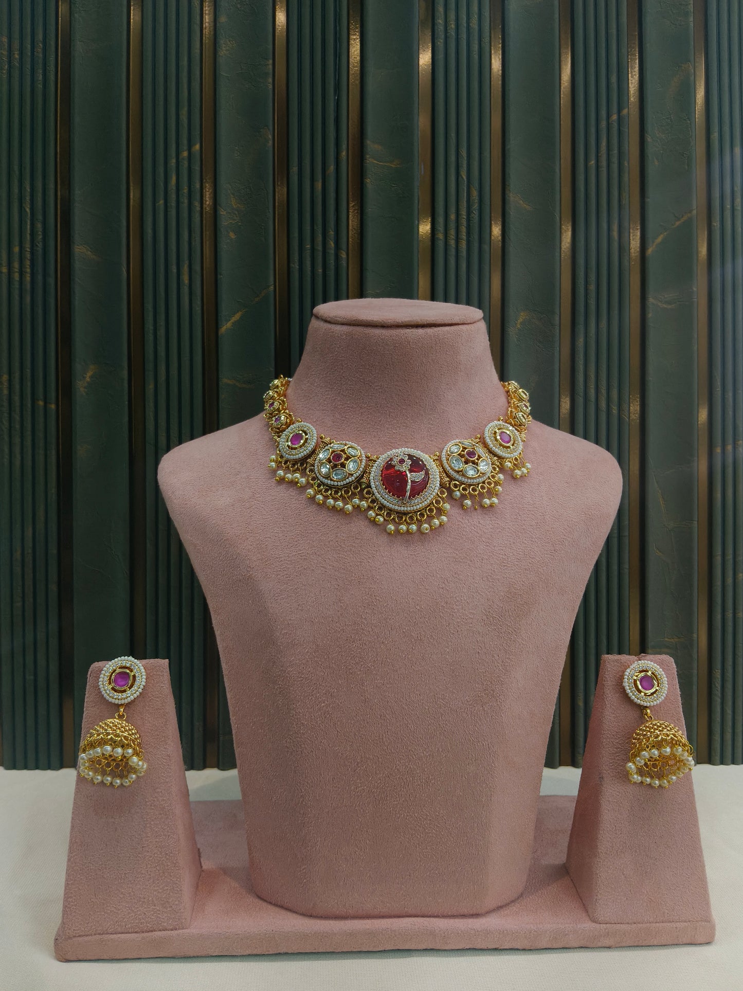 Gold Polki  Necklace Jewellery Juhi Set