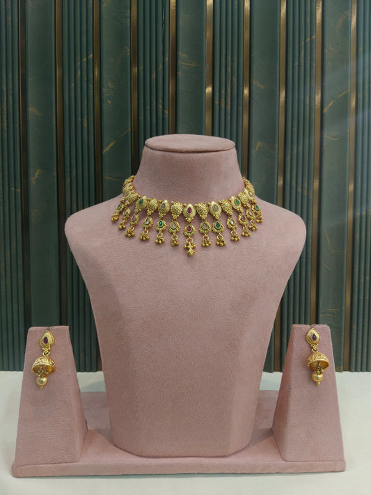 Gold Polki  Necklace Jewellery Juhi Set