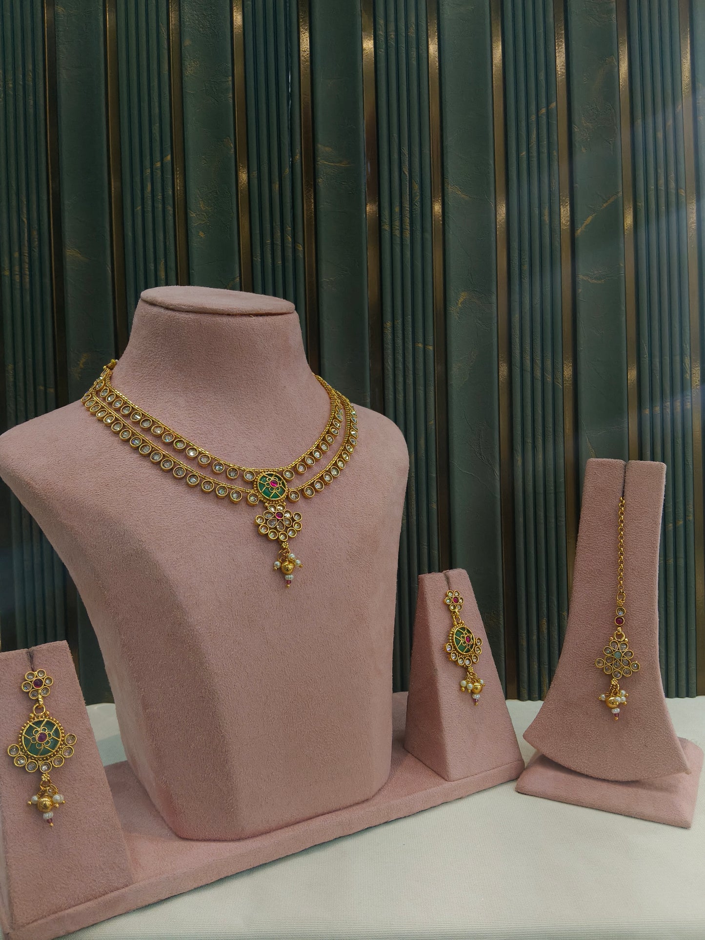 Gold Polki  Necklace Jewellery Juhi Set