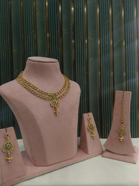 Gold Polki  Necklace Jewellery Juhi Set