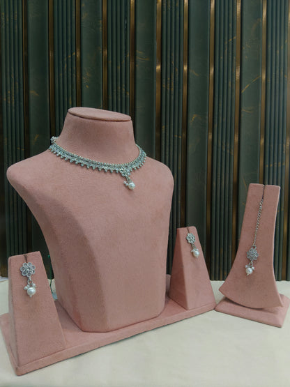 Silver necklace Set/ Silver set Anju Jewellery