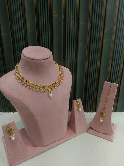 Gold Polki  Necklace Jewellery Juhi Set