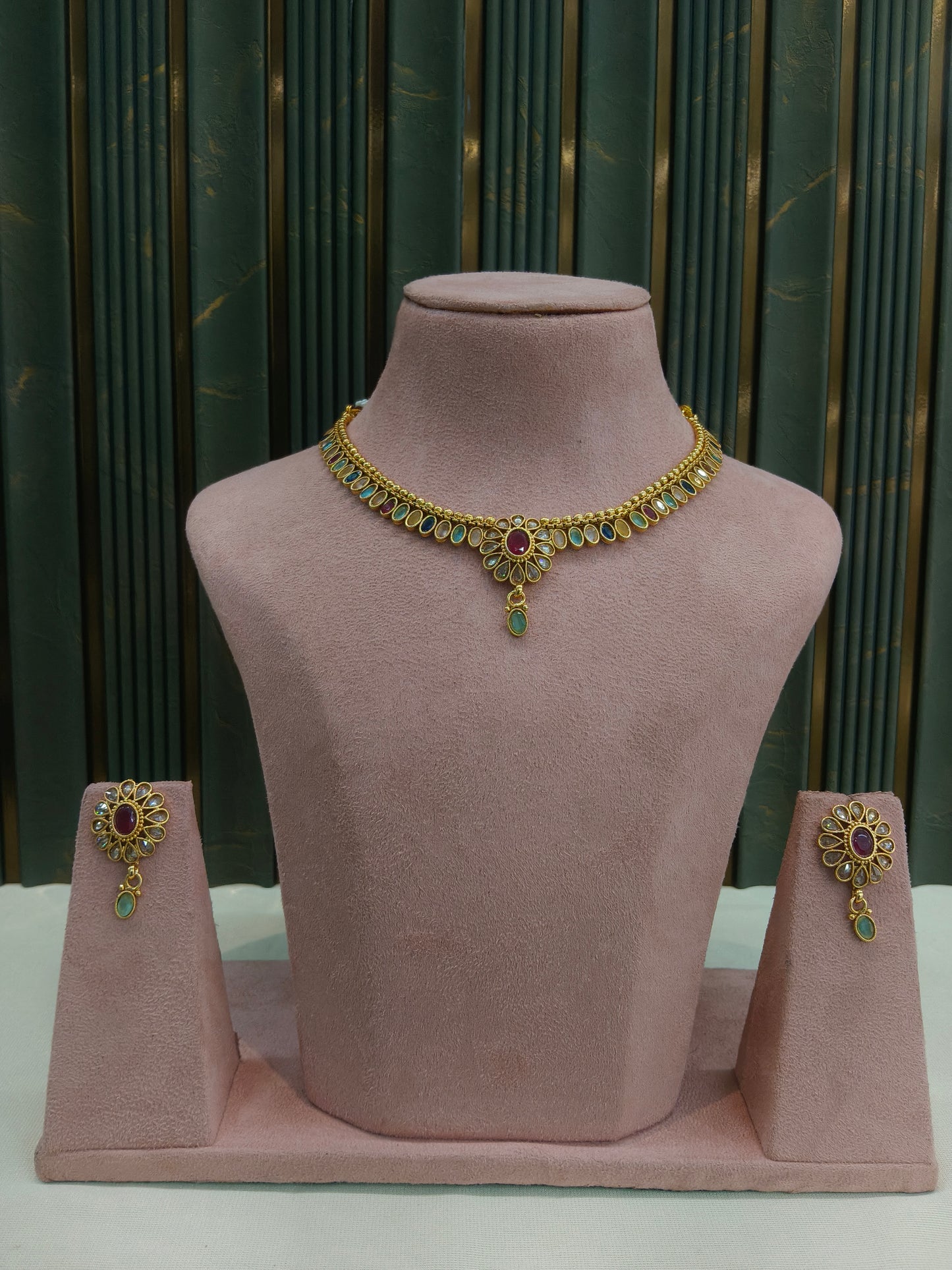 Gold Polki  Necklace Jewellery Juhi Set