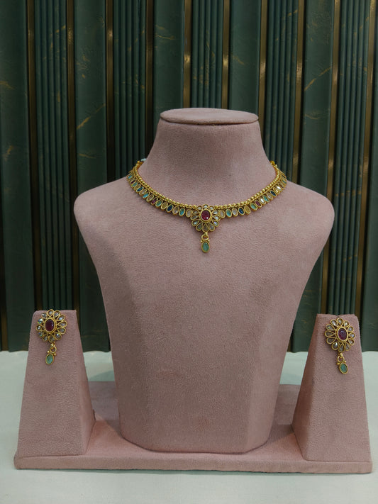 Gold Polki  Necklace Jewellery Juhi Set
