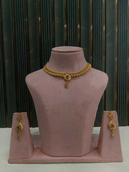 Gold Polki  Necklace Jewellery Juhi Set