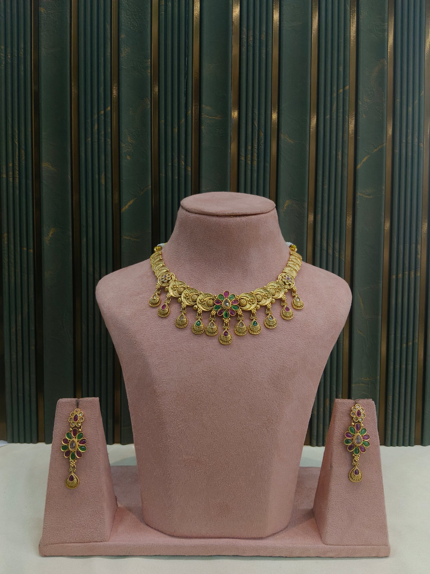 Gold Polki  Necklace Jewellery Juhi Set