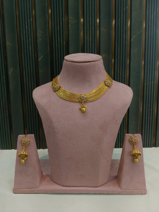 Gold Polki  Necklace Jewellery Juhi Set