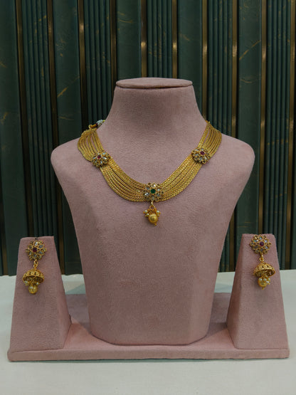Gold Polki  Necklace Jewellery Juhi Set