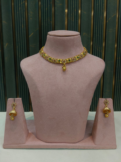 Gold Polki  Necklace Jewellery Juhi Set