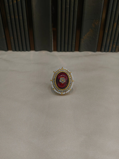 Kundan Adjustable Una Finger Rings