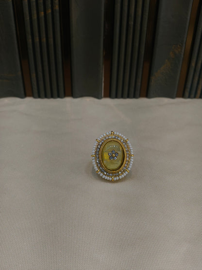 Kundan Adjustable Una Finger Rings