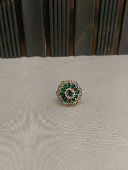 Kundan Adjustable Una Finger Rings