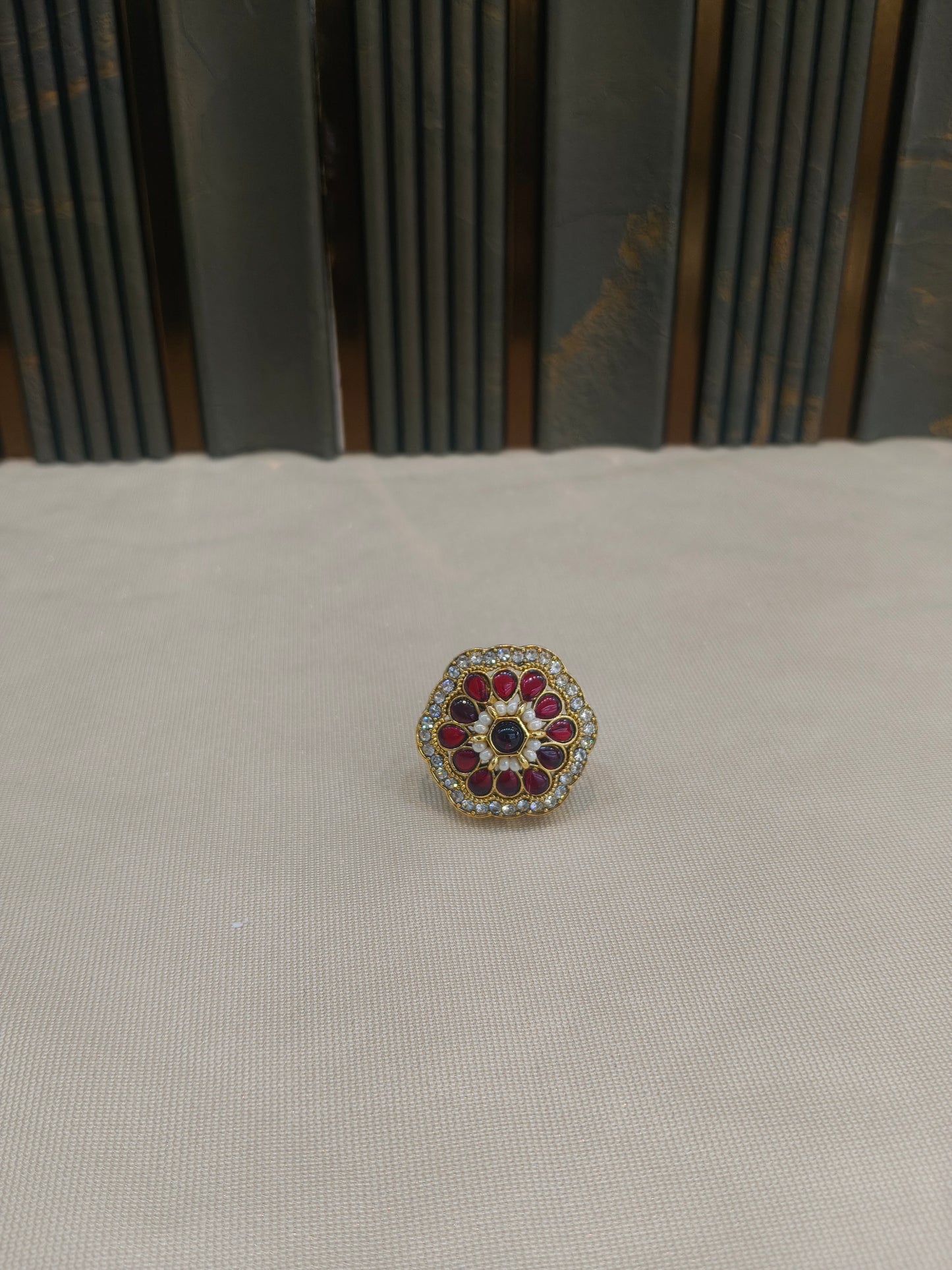 Kundan Adjustable Una Finger Rings