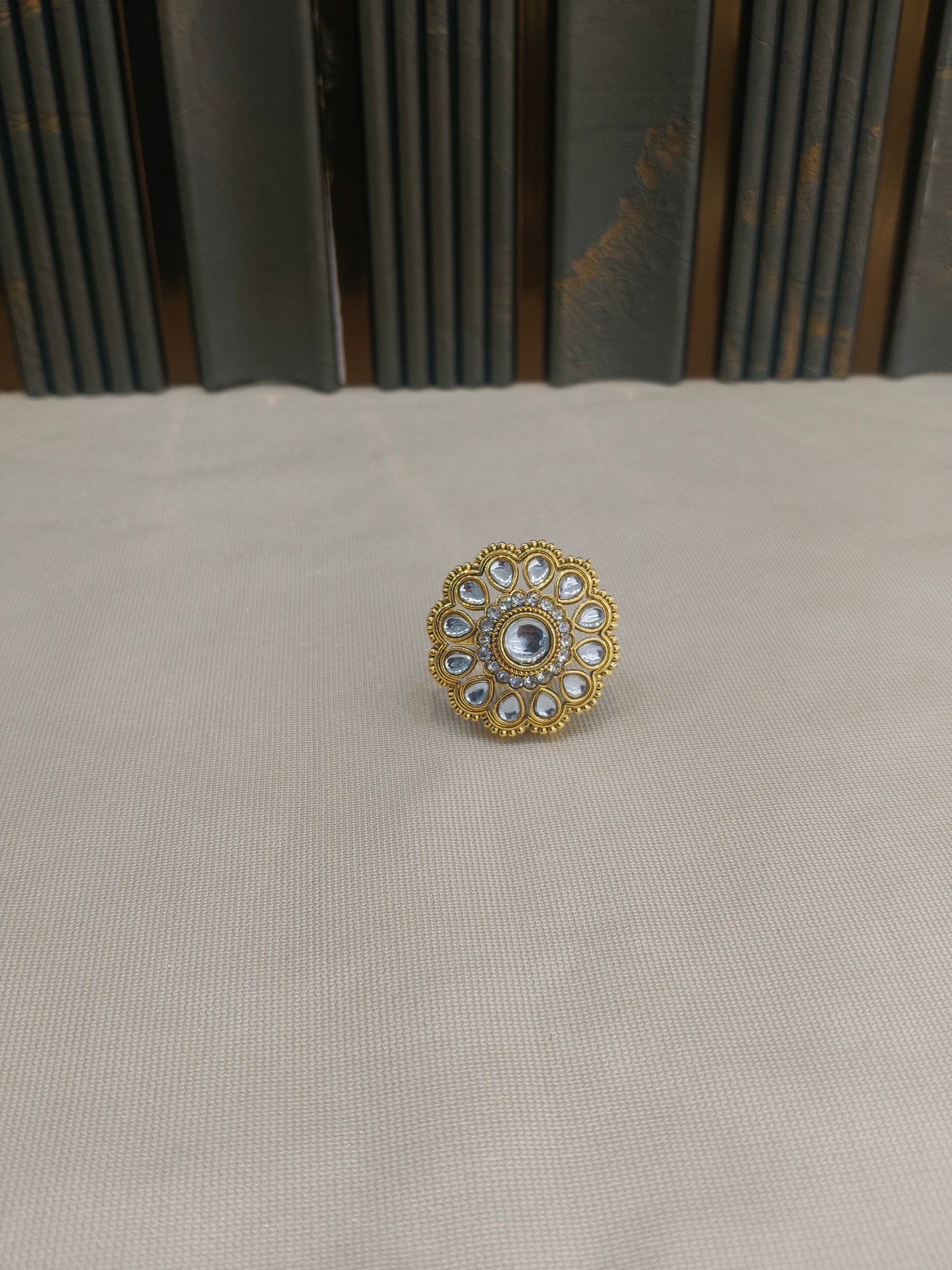 Kundan Adjustable Una Finger Rings