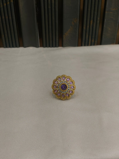 Kundan Adjustable Una Finger Rings