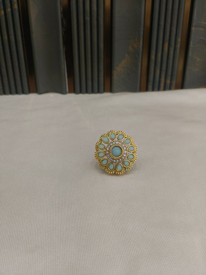 Kundan Adjustable Una Finger Rings