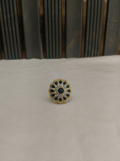 Kundan Adjustable Una Finger Rings