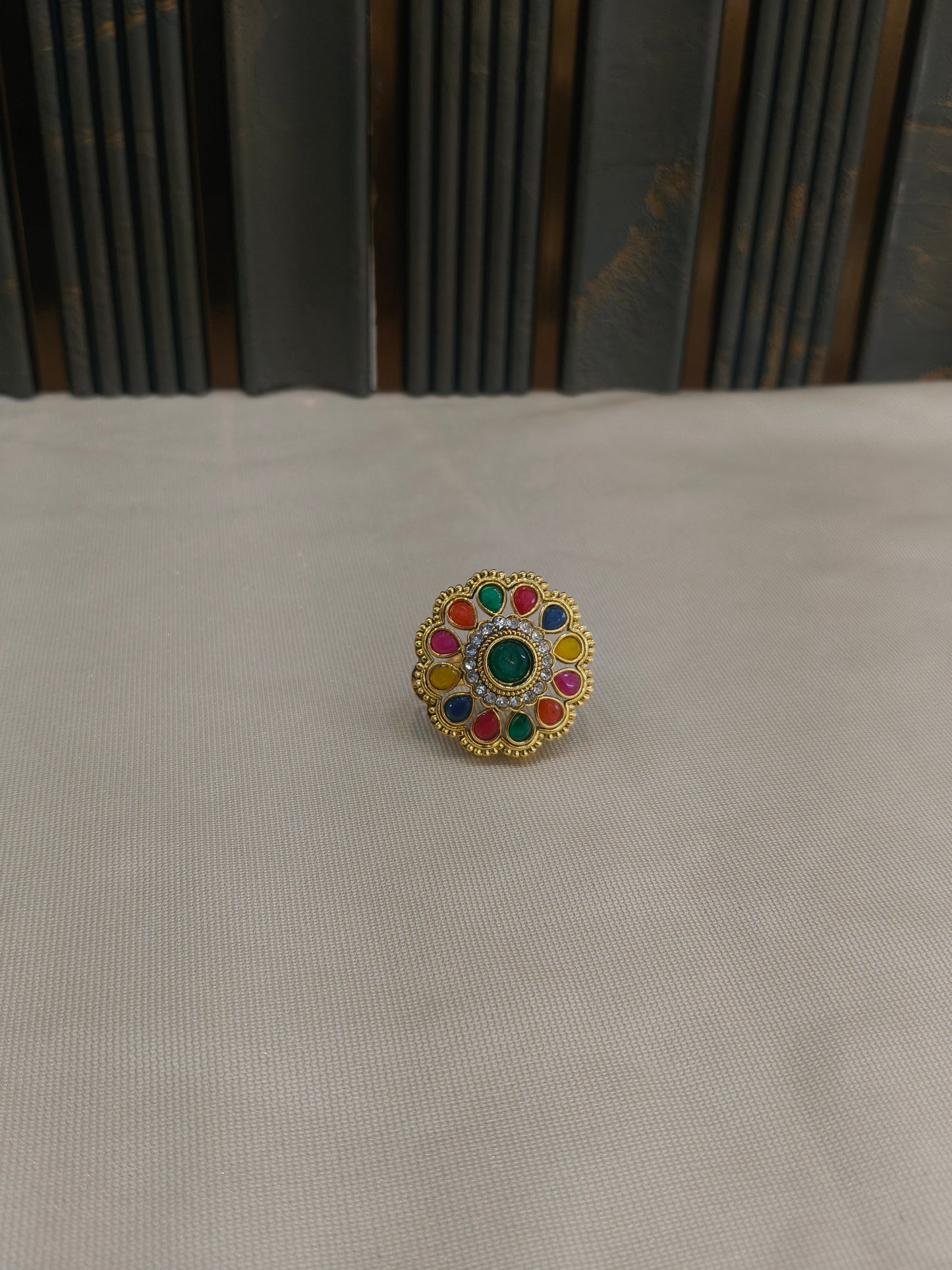 Kundan Adjustable Una Finger Rings