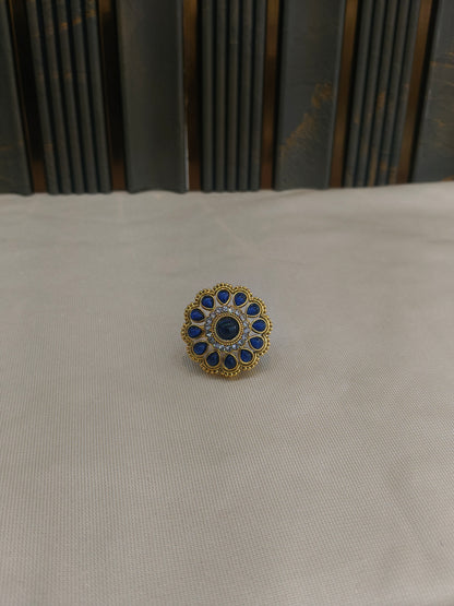 Kundan Adjustable Una Finger Rings