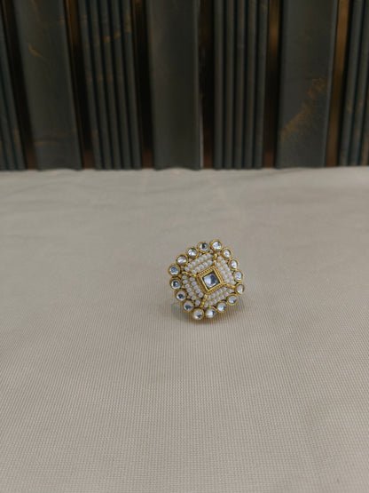 Kundan Adjustable Una Finger Rings