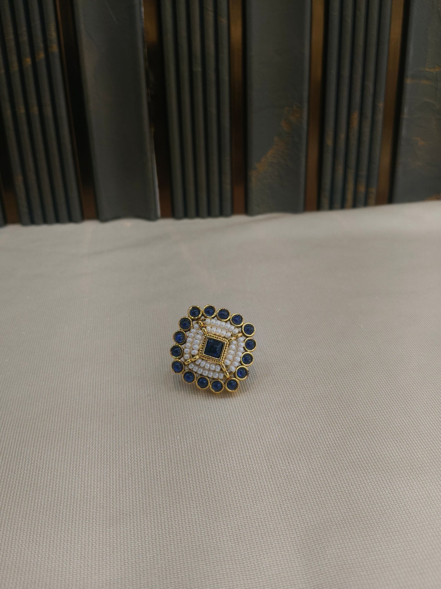 Kundan Adjustable Una Finger Rings