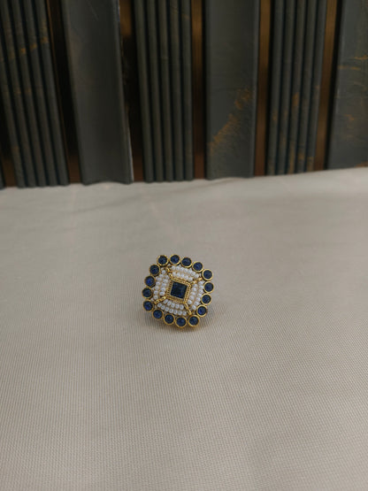 Kundan Adjustable Una Finger Rings