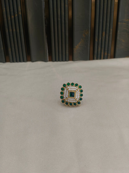 Kundan Adjustable Una Finger Rings