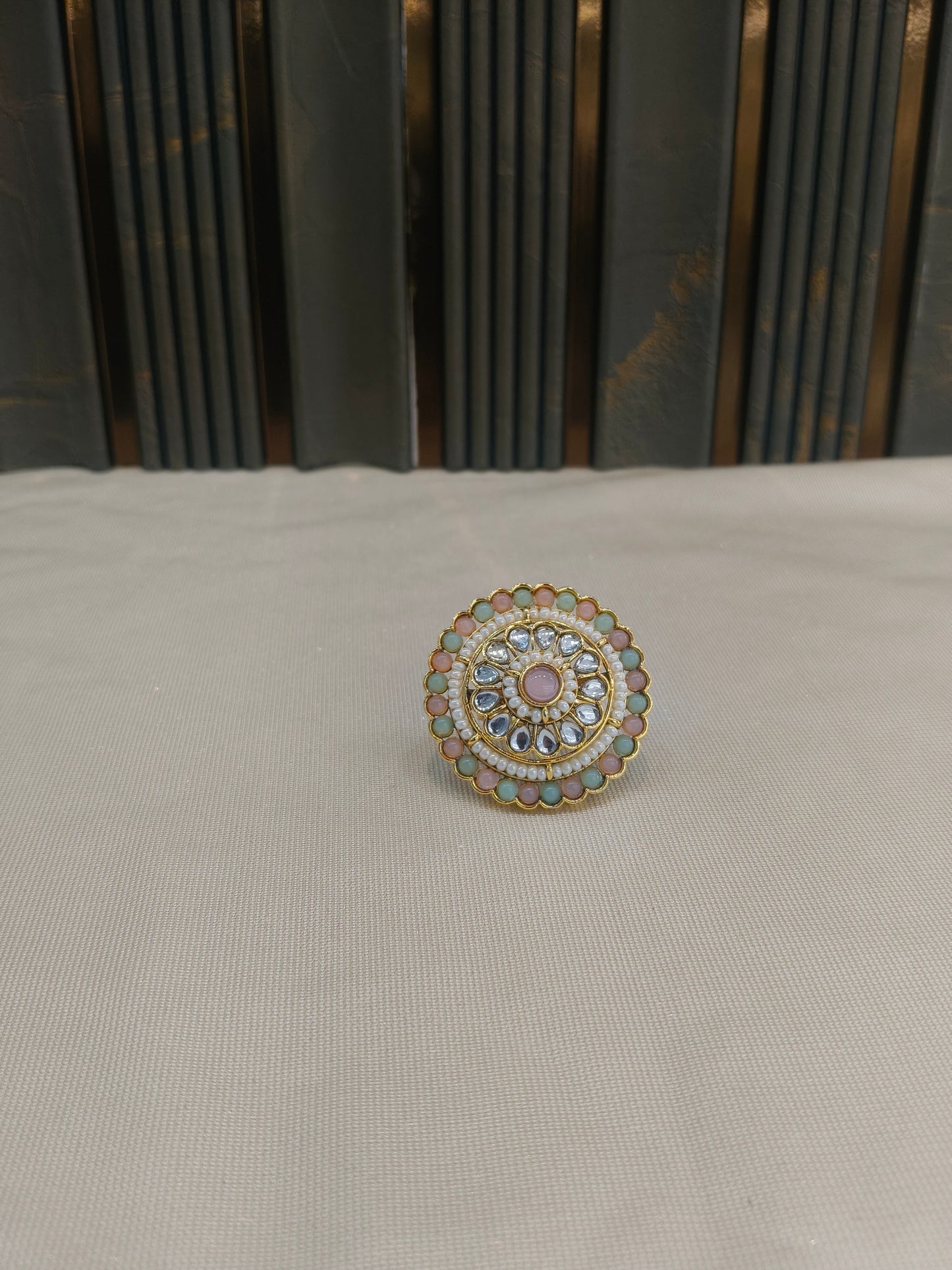 Kundan Adjustable Una Finger Rings